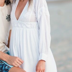 Elegant White Lace Swim Cover-Up
